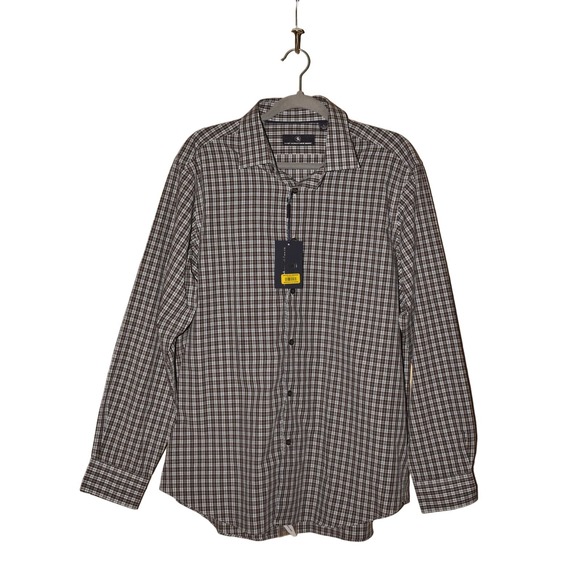HART SCHAFFNER MARX NEW $99 Cotton Button Down Plaid Shirt Men's Large - Picture 1 of 4